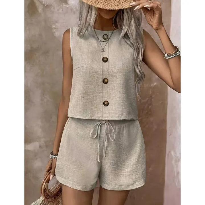 Abilene - Conjunto de top texturizado y shorts