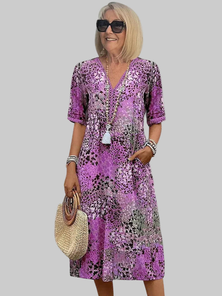 Marisse - Vestido midi floral de tacto suave
