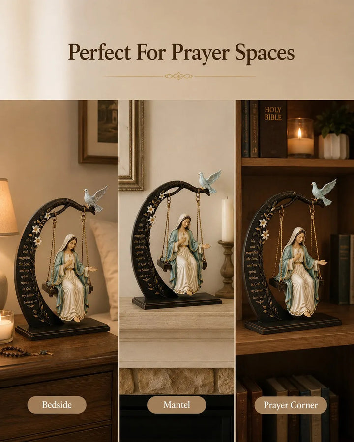 Calienne - Estatua de mesa de Nuestra Señora en columpio