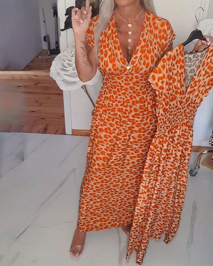 Benara - Vestido estampado con escote en V