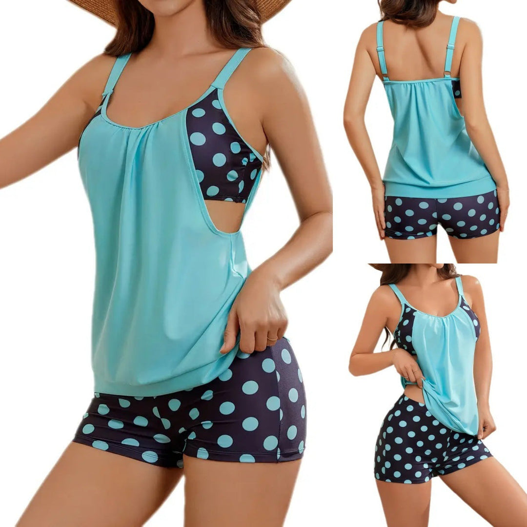 Celandine - Conjunto de bikini retro de secado rápido con estampado de lunares