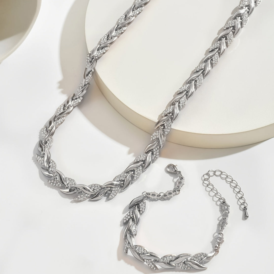 Yvonne - Set de collar y pulsera brillante