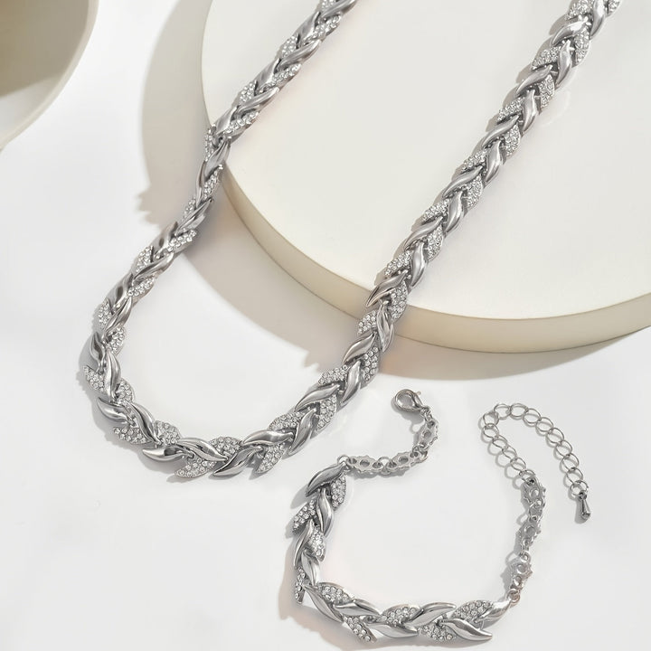 Yvonne - Set de collar y pulsera brillante