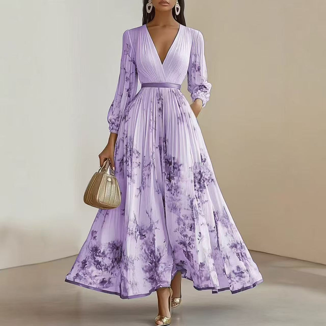 Nadia - Vestido midi plisado floral
