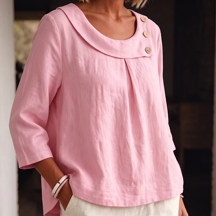 Brionelle - Blusa de lino de tacto suave