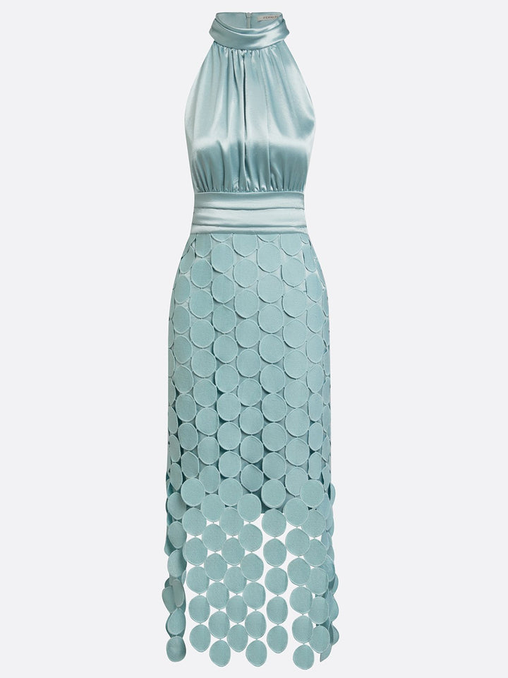 Kateline - Vestido midi con cuello halter de lujo