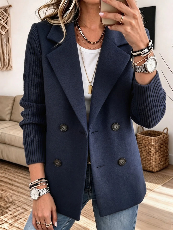 Adalene - Blazer cruzado con mangas de punto
