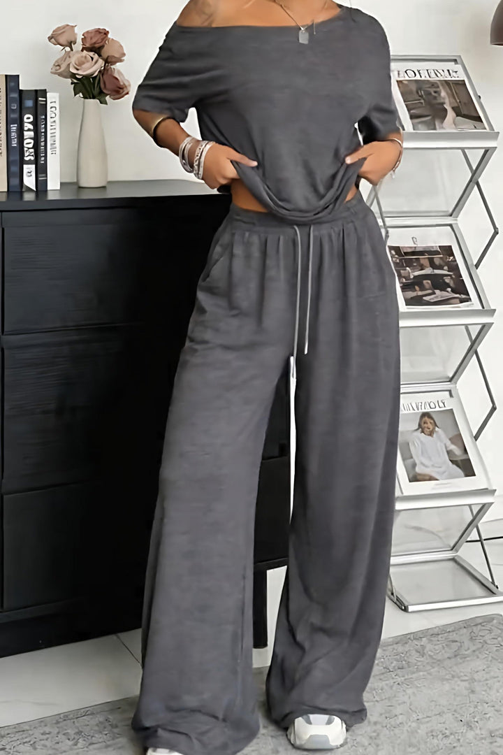 Cosima - Conjunto de top y pantalón de corte holgado