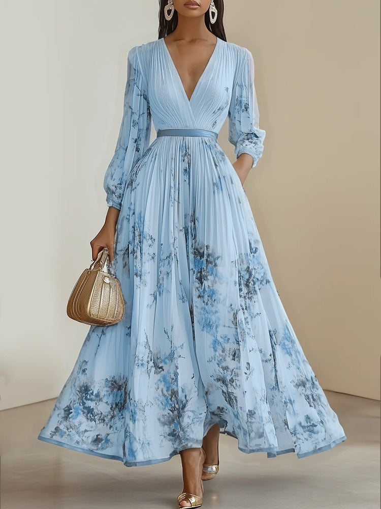Nadia - Vestido midi plisado floral