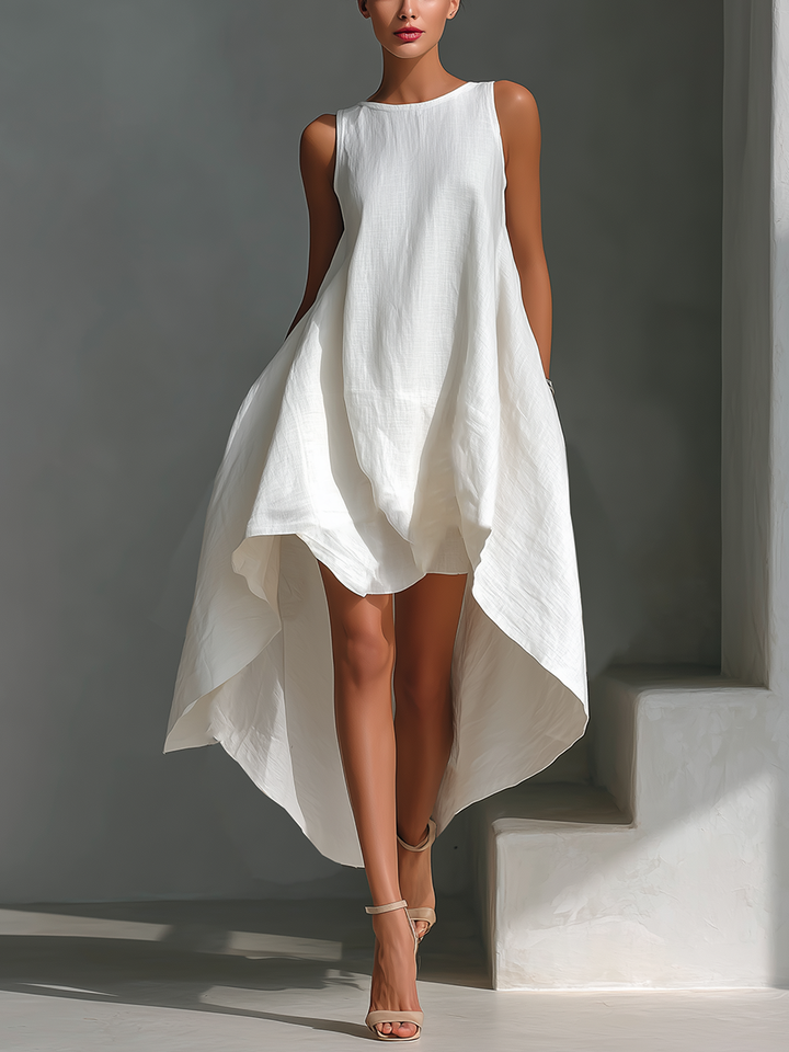 Elvina - Vestido midi de lino fresco