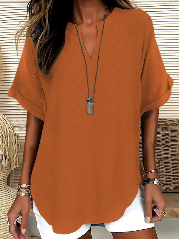 Xalina - Blusa de escote con muesca y tacto suave