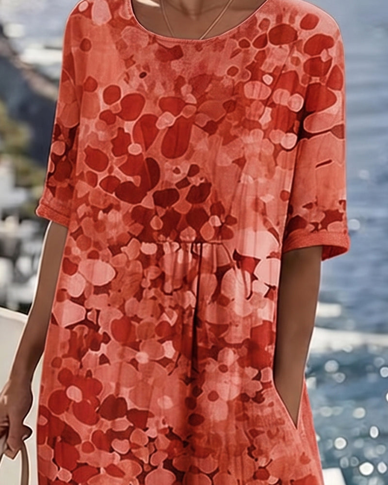 Adria - Vestido midi de corte en A de tacto suave