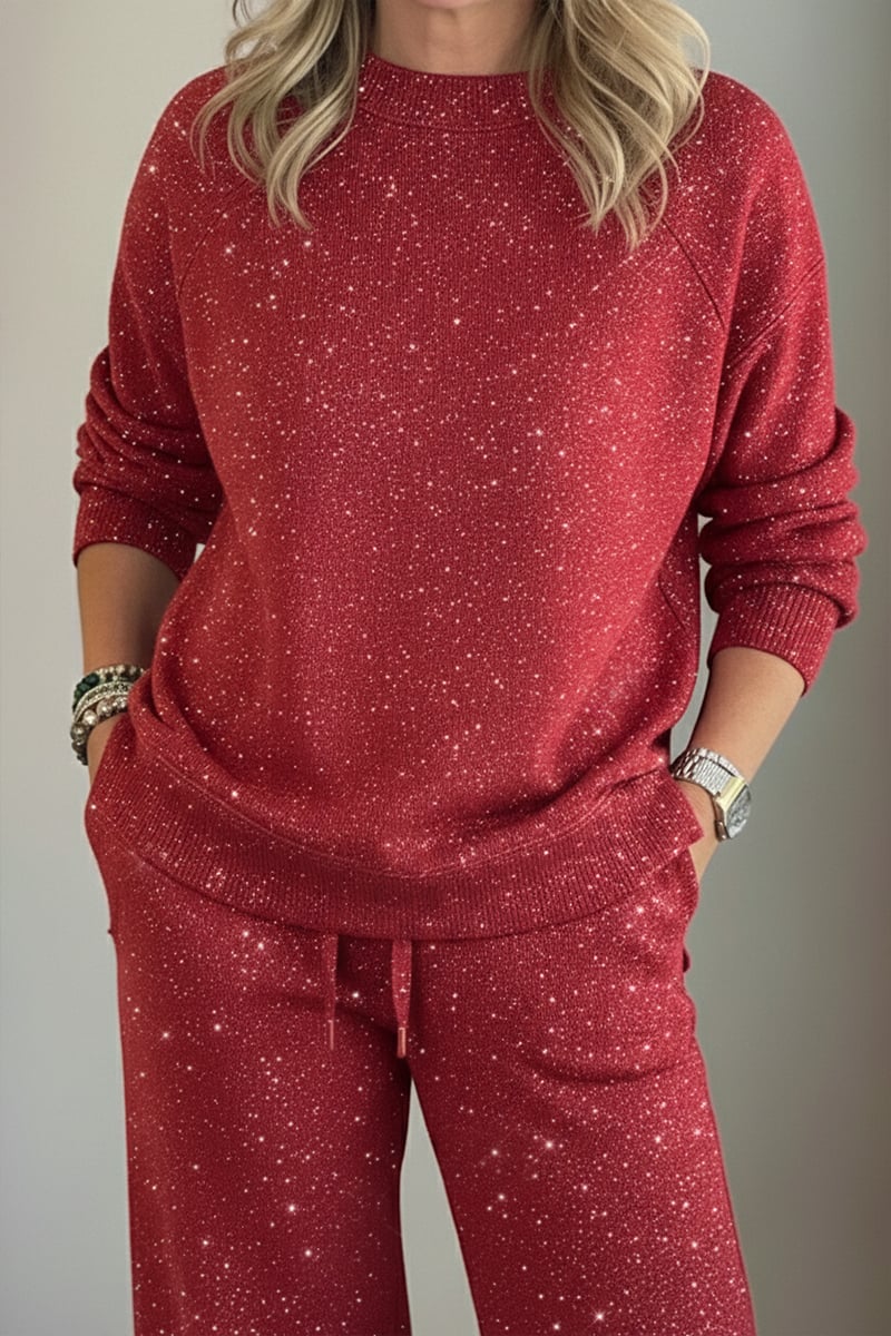 Celia - Coordinado de saco y pantalón con acabado brillante