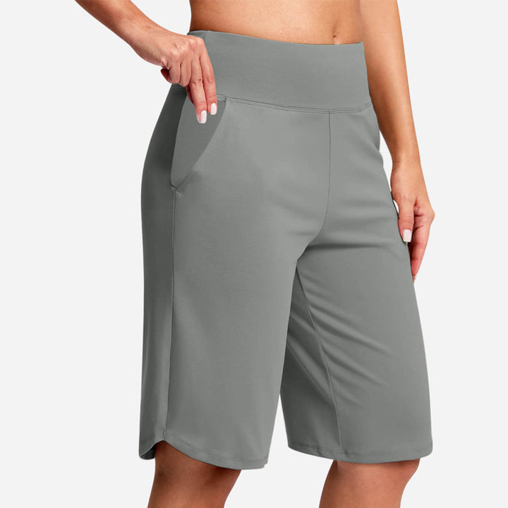 Kendall - Shorts ciclistas de tiro alto con bolsillos