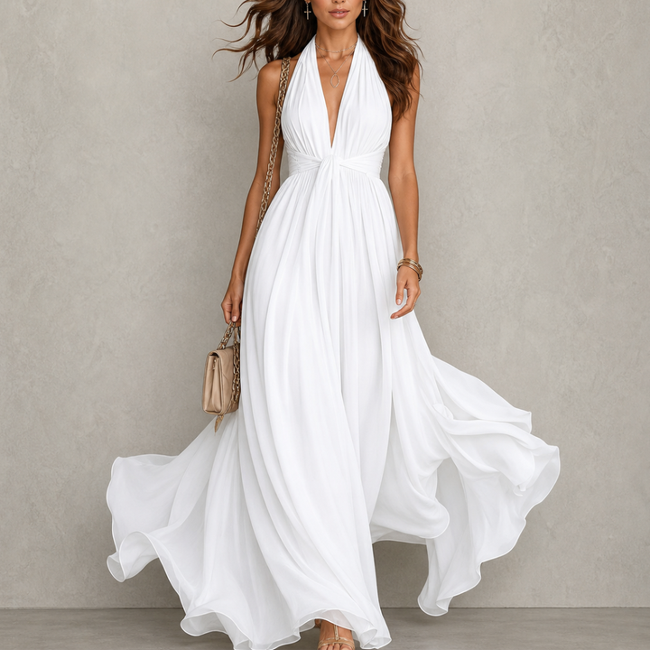 Olyra - Vestido largo de noche suave al tacto