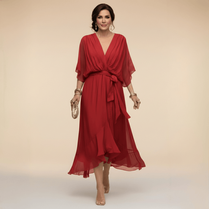 Mirabelle - Vestido vaporoso con escote en V