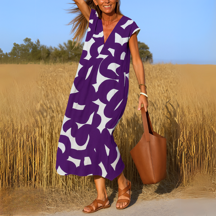 Tallisia - Vestido midi con escote en V, suave al tacto