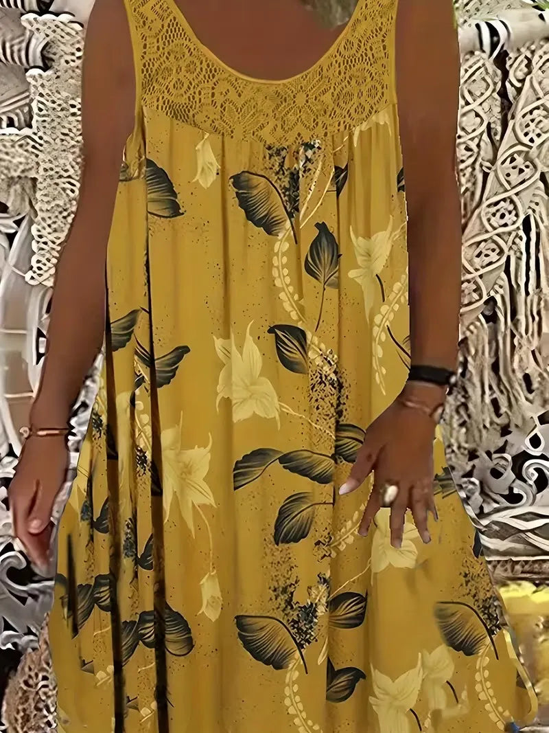 Ariadne - Vestido de silueta recta con estampado floral elegante