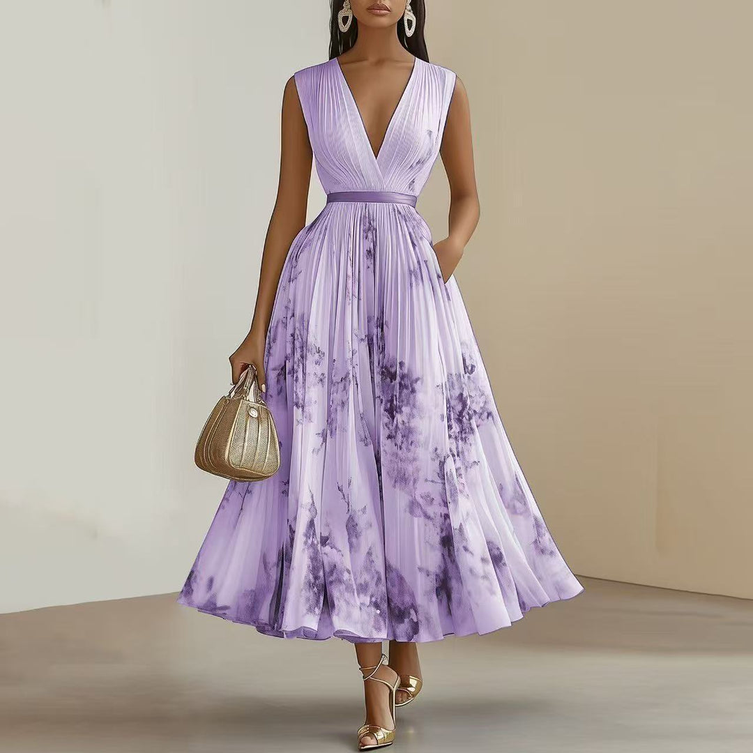 Nadia - Vestido midi plisado floral