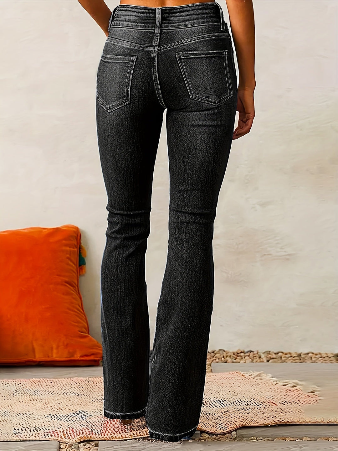 Evarra - Jeans acampanados de tiro alto con stretch suave