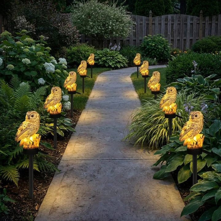 Amora - Lámpara decorativa para jardín con forma de búho
