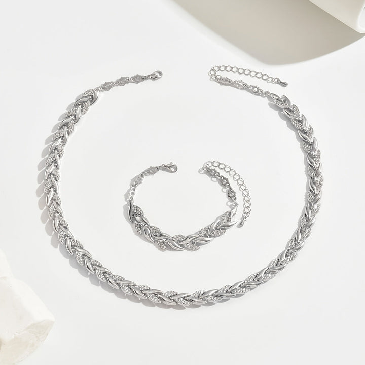 Yvonne - Set de collar y pulsera brillante