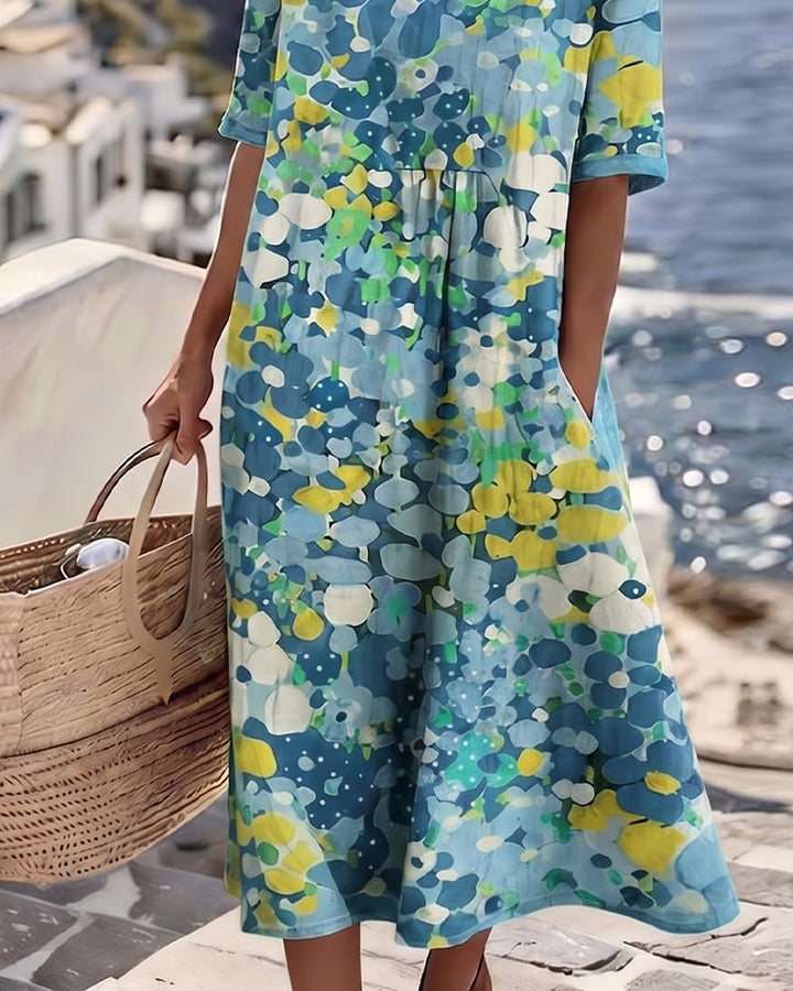 Adria - Vestido midi de corte en A de tacto suave