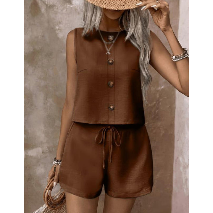 Abilene - Conjunto de top texturizado y shorts