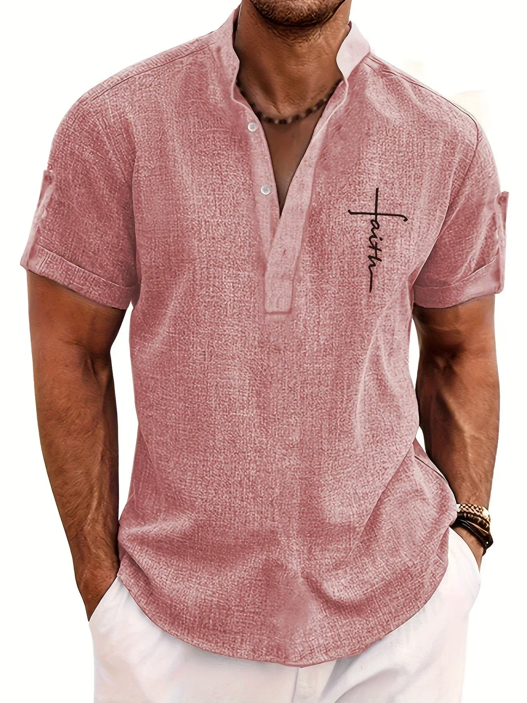 Harlan - Camisa texturizada de cuello alto
