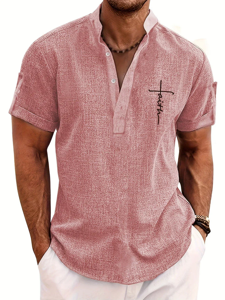Harlan - Camisa texturizada de cuello alto