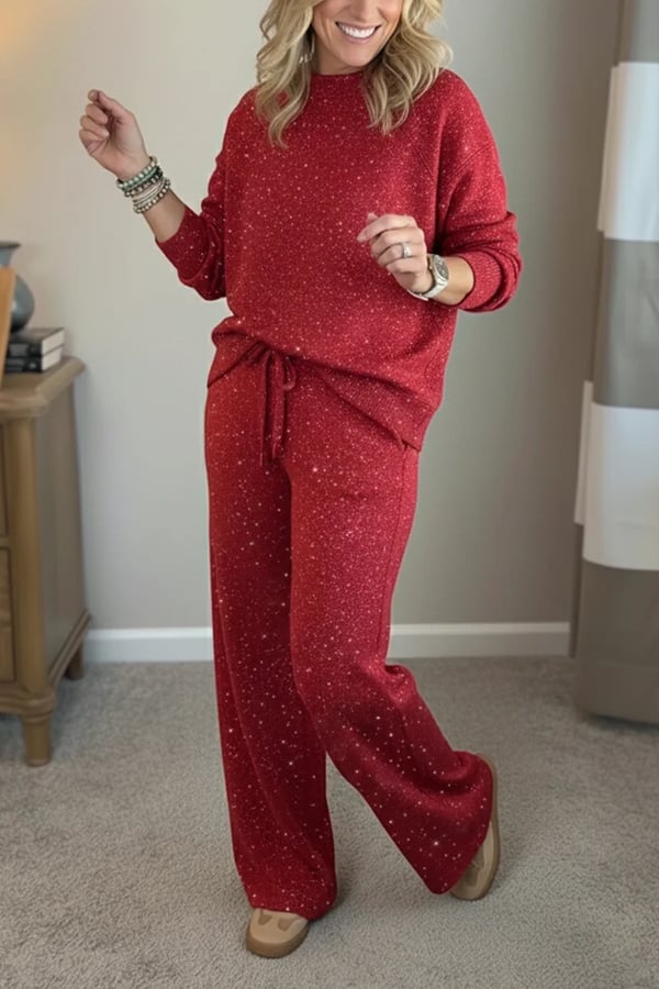 Celia - Coordinado de saco y pantalón con acabado brillante