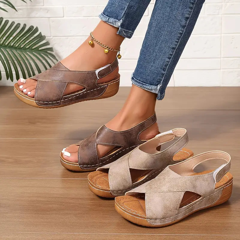 Lacey - Sandalias de confort con tiras cruzadas