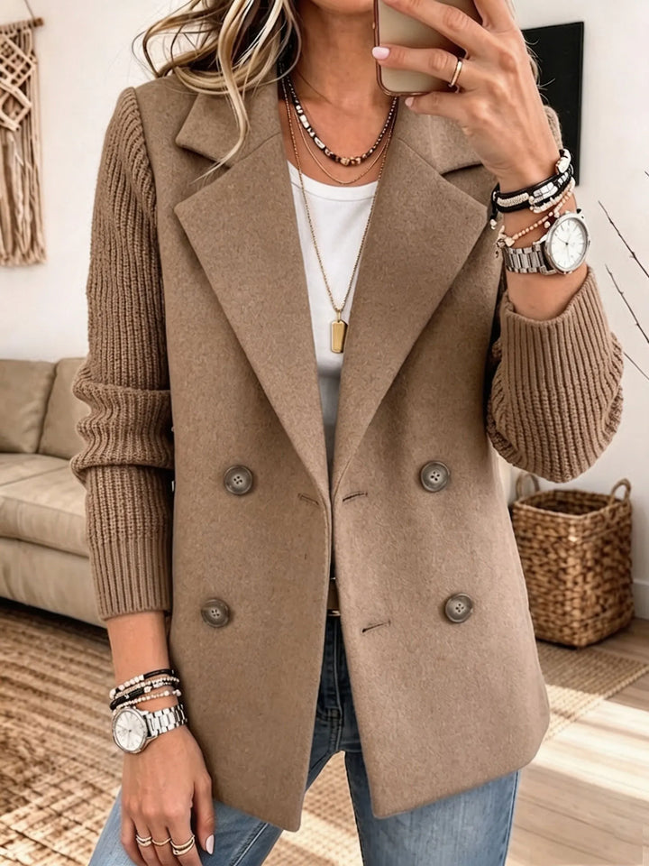 Adalene - Blazer cruzado con mangas de punto