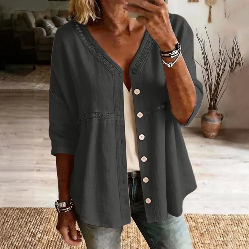 Ardena - Blusa bordada con botones