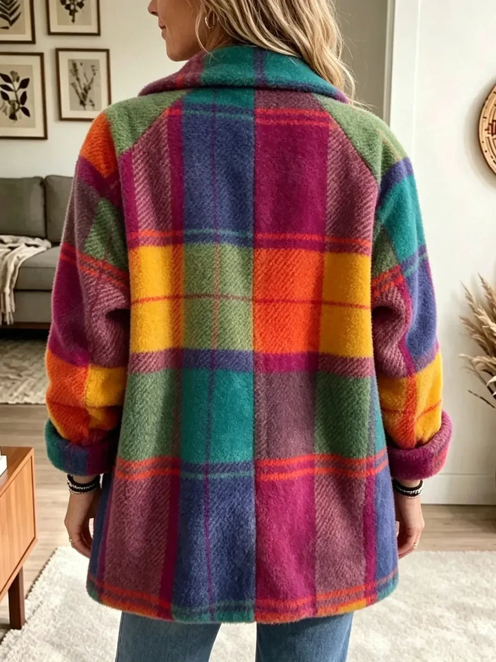 Apollonia - Chamarra oversize a cuadros de felpa
