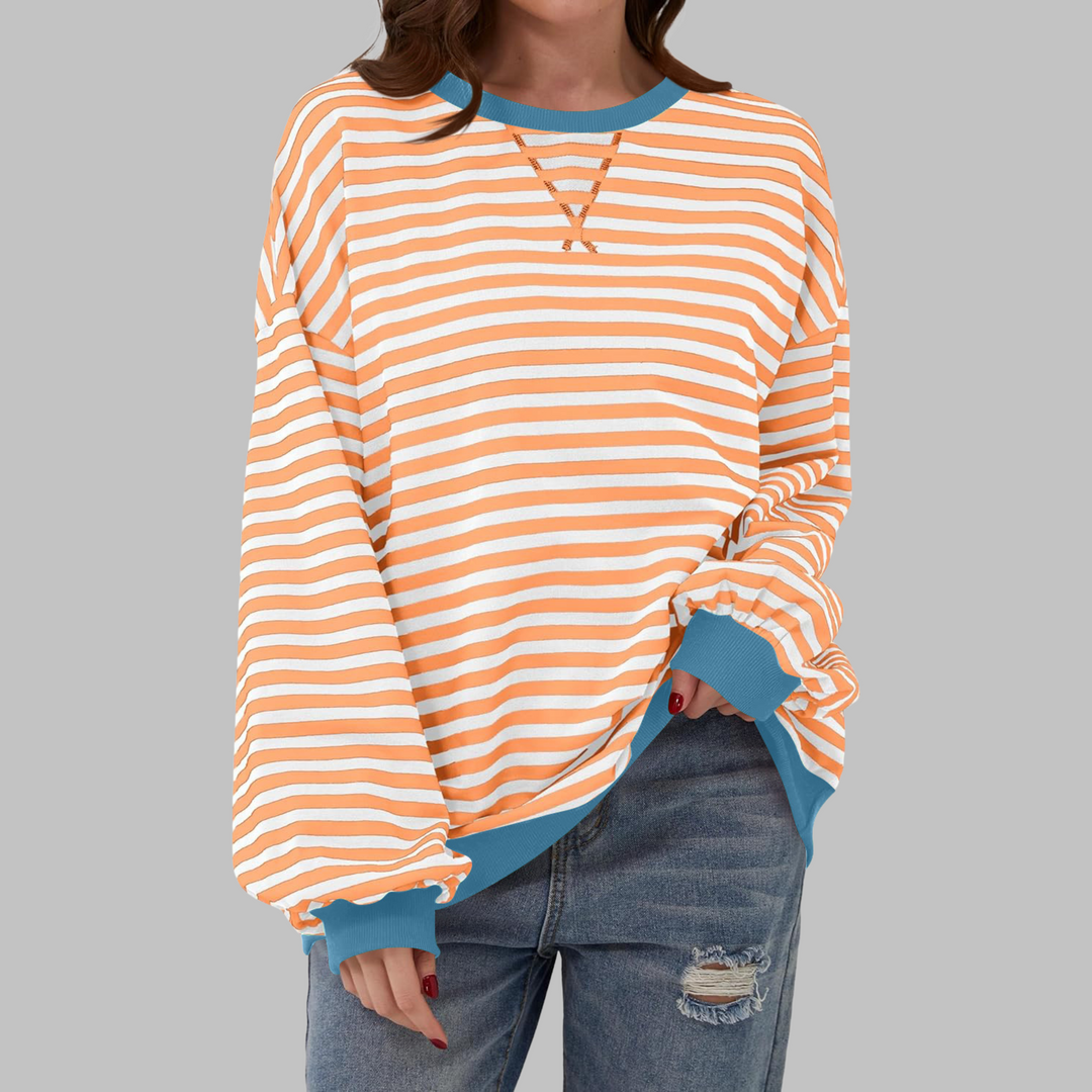 Adelia - Sudadera a rayas de manga larga de tacto suave