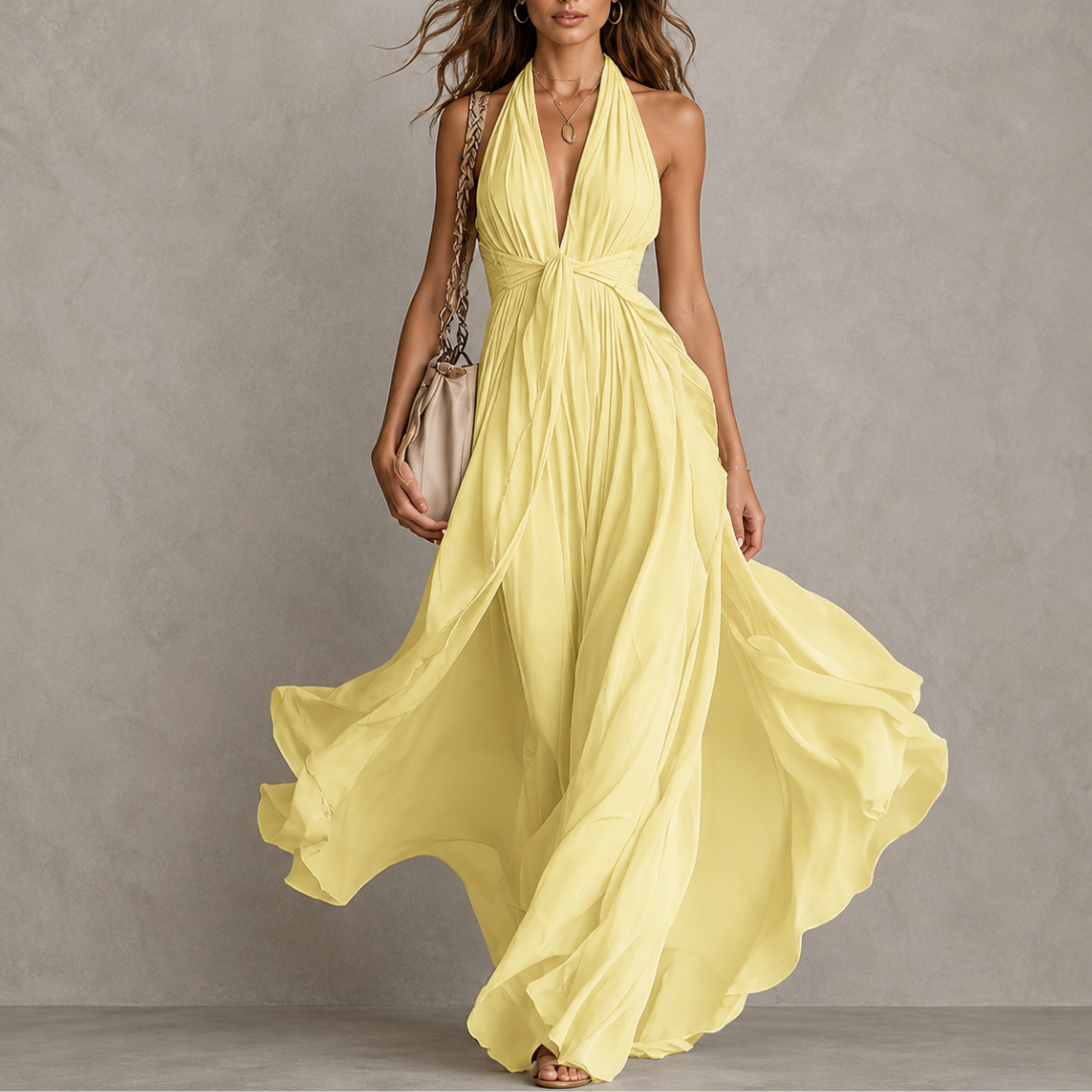 Olyra - Vestido largo de noche suave al tacto