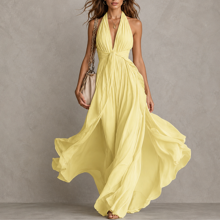 Olyra - Vestido largo de noche suave al tacto