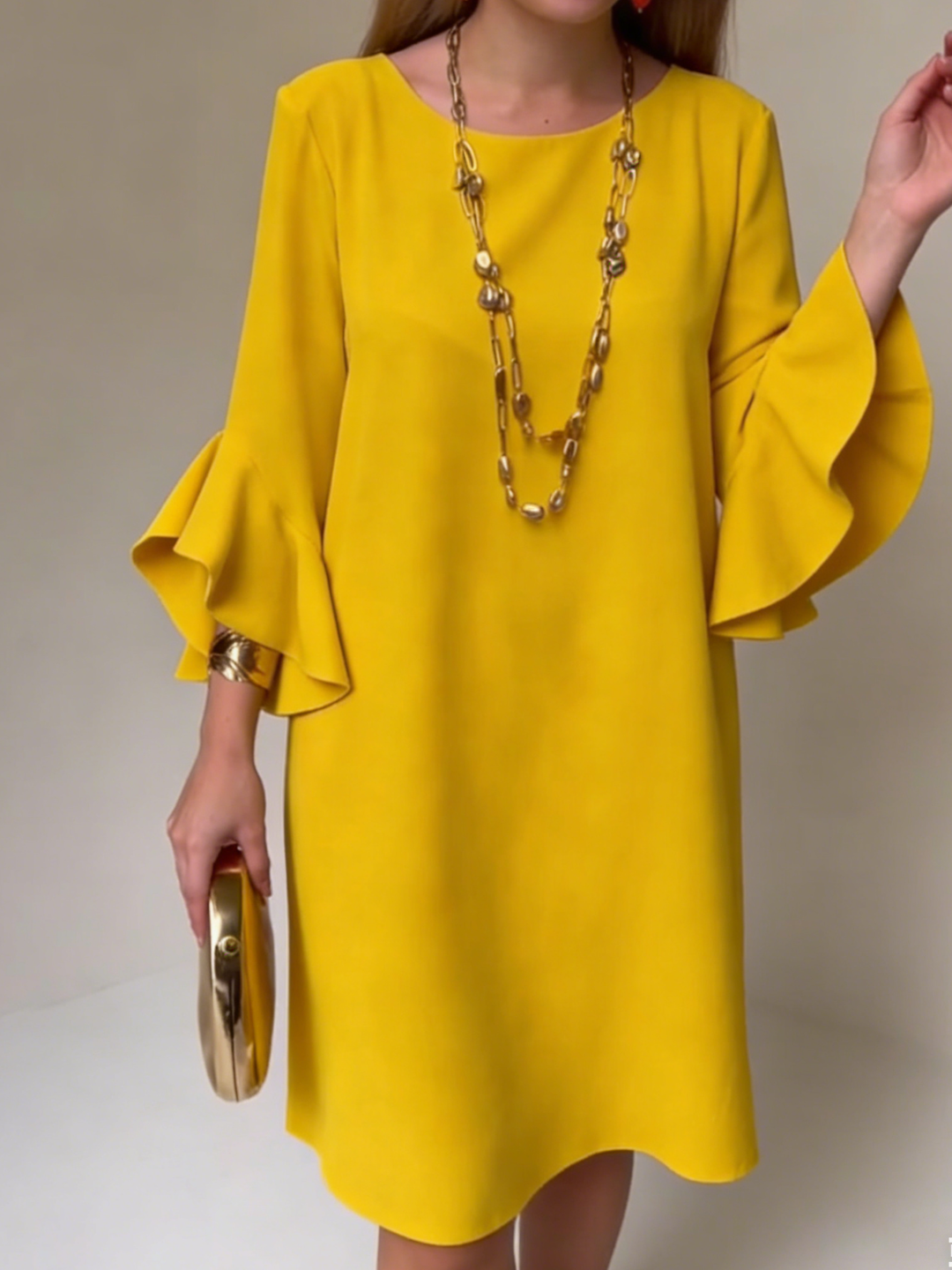 Hilaria - Minivestido con olanes en las mangas