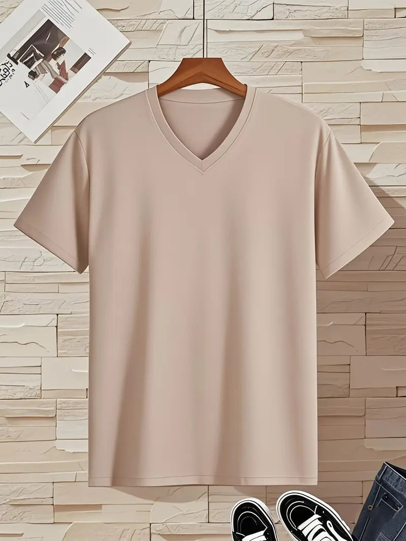 Trevor - Playera de cuello en V suave al tacto