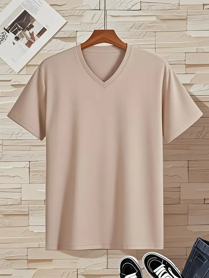 Trevor - Playera de cuello en V suave al tacto