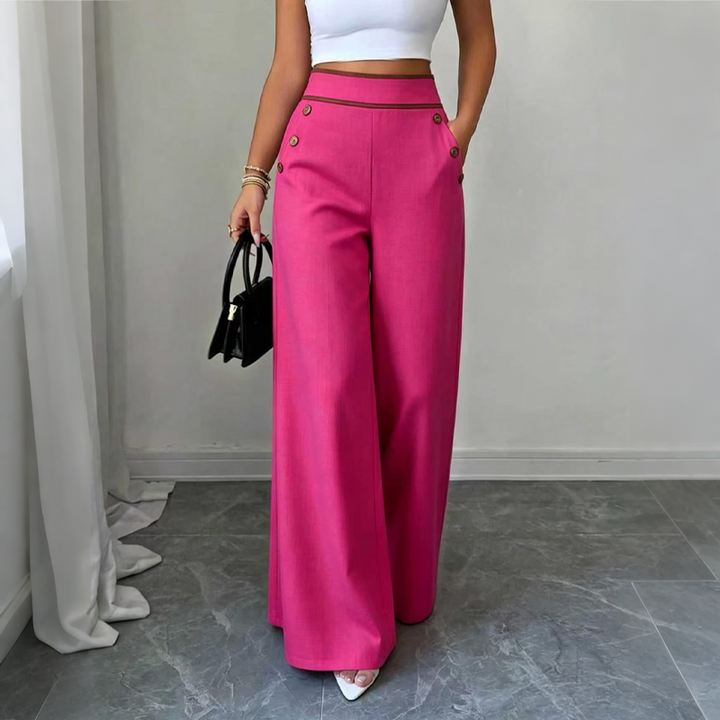 Oriessa - Pantalones estilo marinero de tiro alto