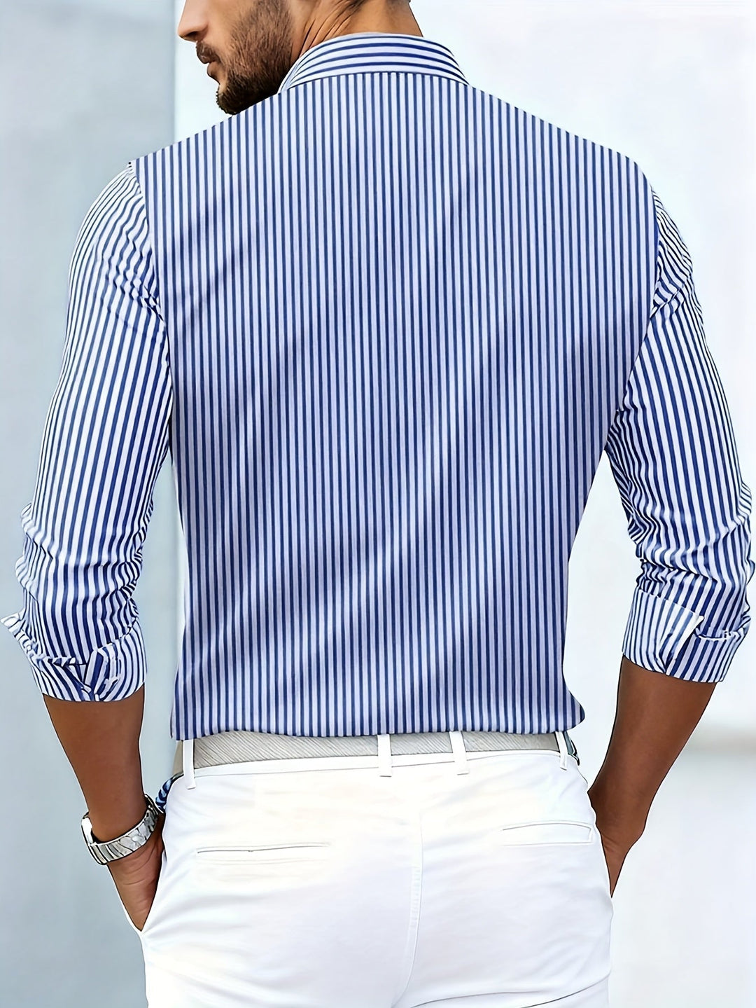 Alverton - Camisa de manga larga a rayas con lavado vintage