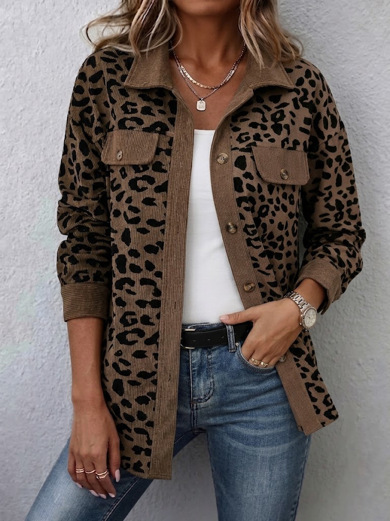 Miressia - Cárdigan abotonado con estampado animal