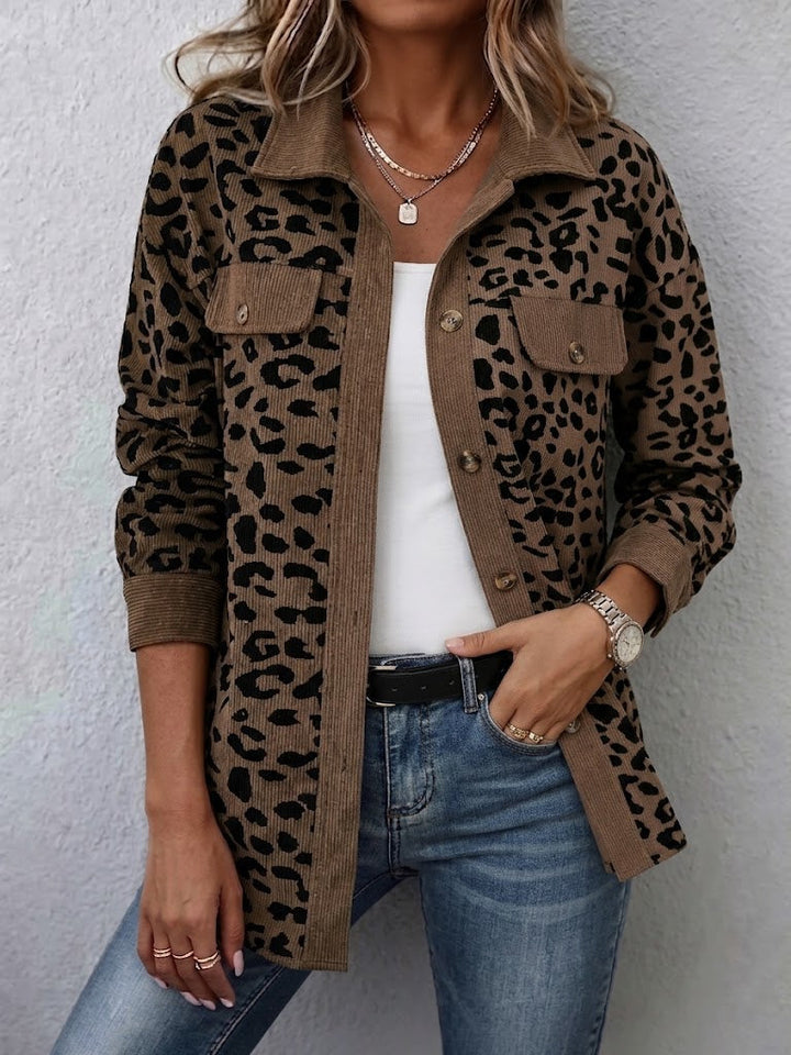 Miressia - Cárdigan abotonado con estampado animal