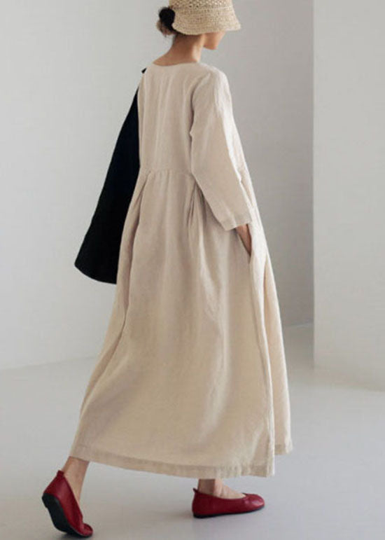 Olive - Vestido de patchwork color oliva