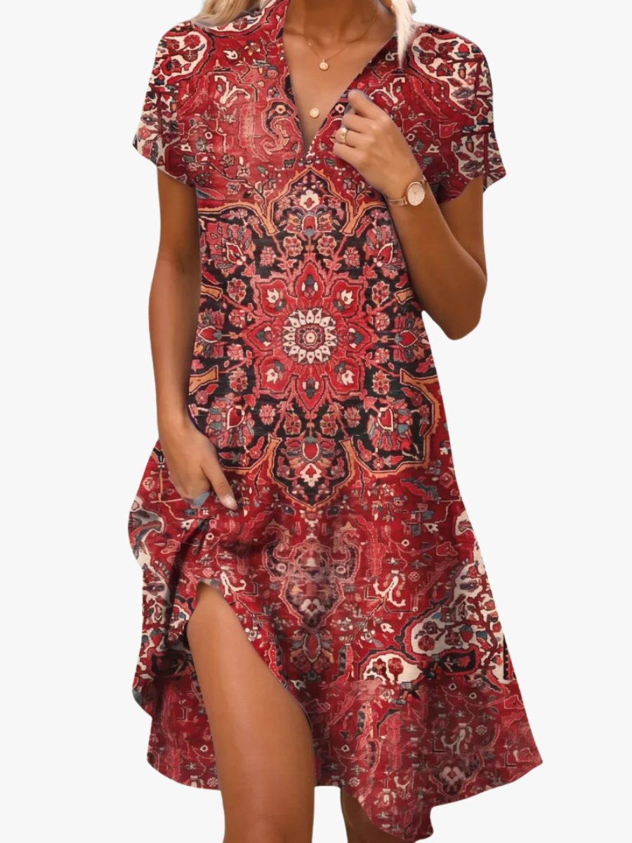 Leorine - Vestido midi floral suave al tacto