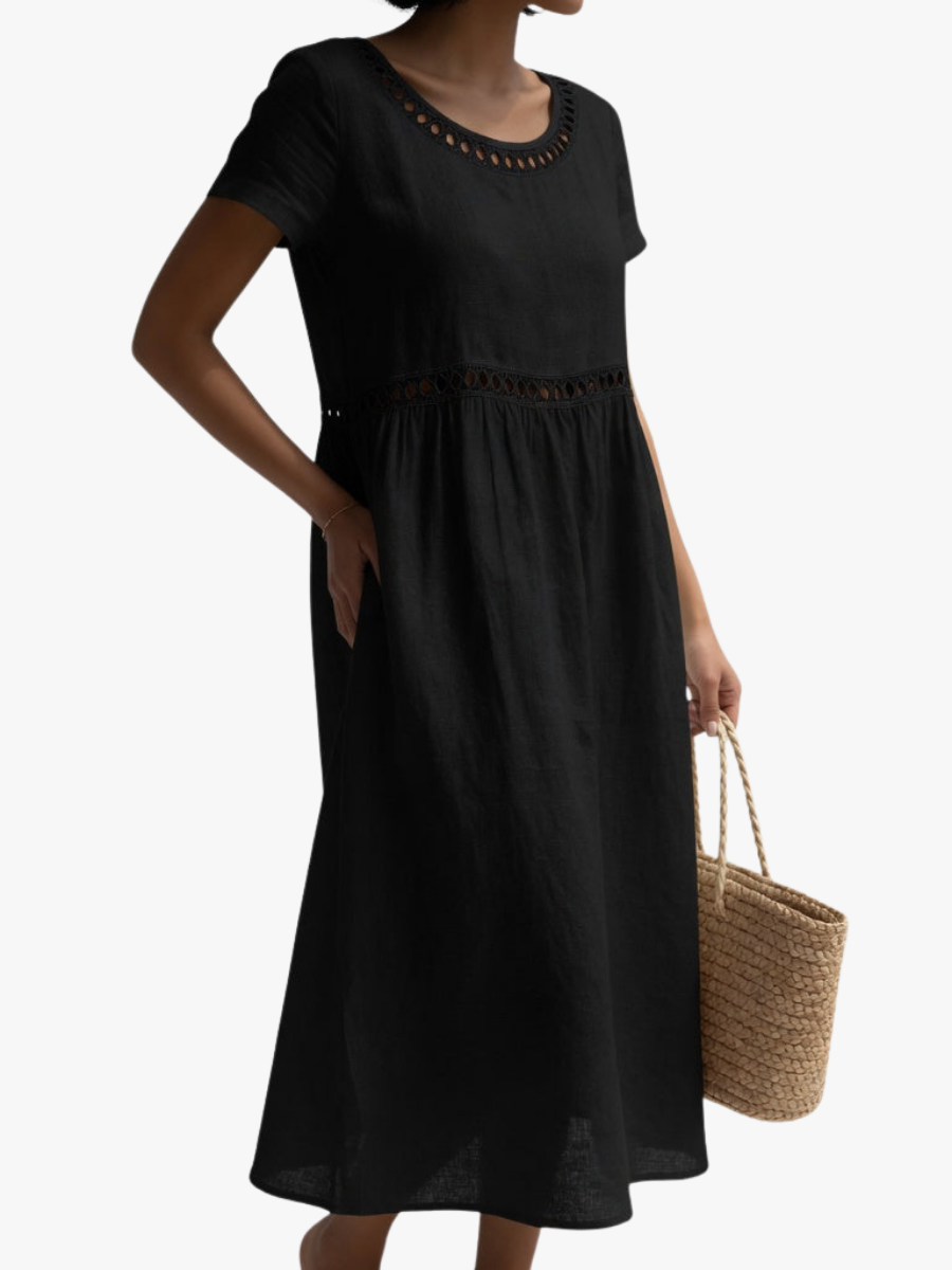 Ysoline - Vestido midi bordado de tacto suave