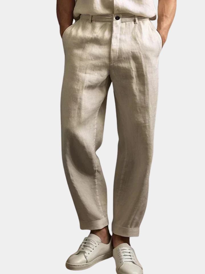 Yorick - Pantalón de lino transpirable con cintura ajustable