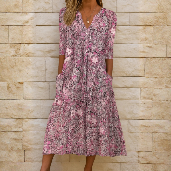 Lirenne - Vestido midi de tacto suave